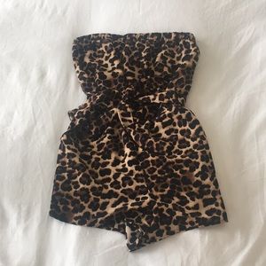 Forever 21 Leopard Cheetah Animal Print Romper